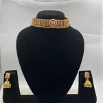 Ruby Golden Rajwadi Gold Matte Necklace Set