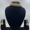 Round Diamond Gold Matte Rajwaddi Necklace