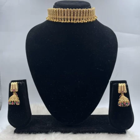 Golden Rajwadi Necklace Set