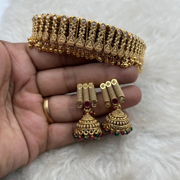Golden Rajwadi Necklace Set2