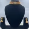 Green Round Golden Rajwadi Necklace Set